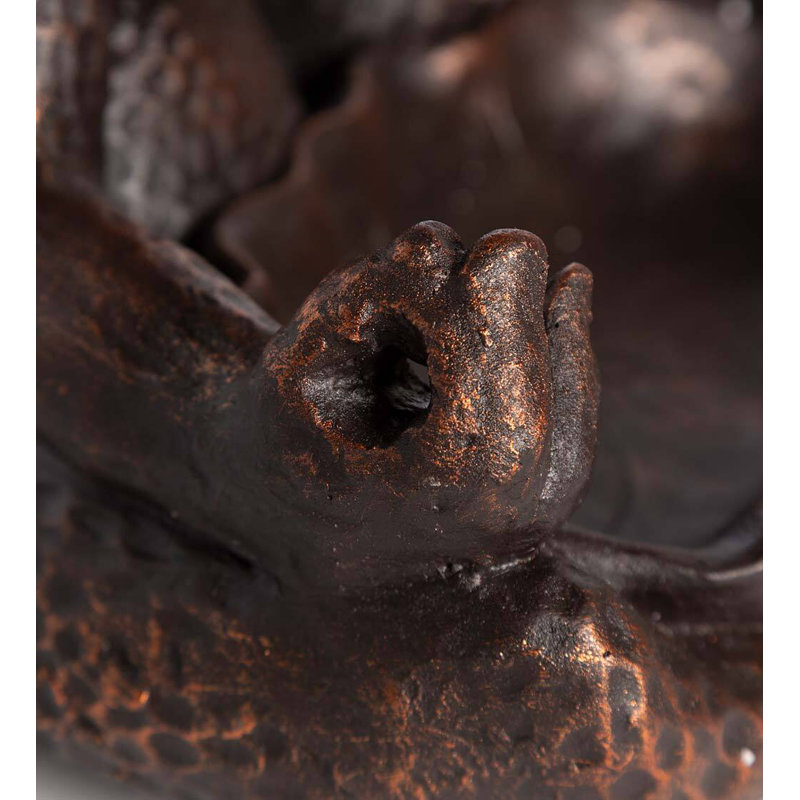 Wind & Weather Bronzed Zen Yoga Frog Birdbath/Bird Feeder Wayfair